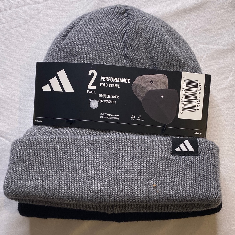 Adidas Two-Pack Gray Performance Beanies